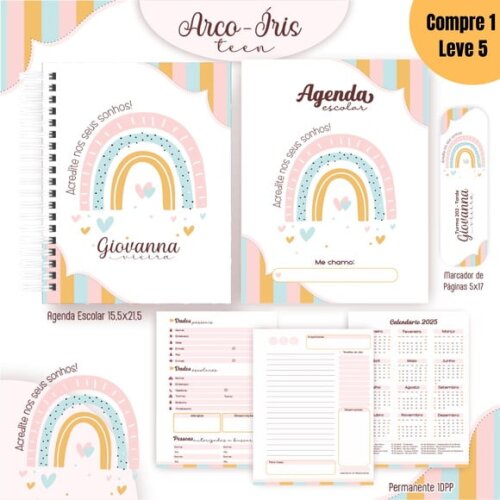 Arquivo Digital Arco Íris Teen Kit Escolar 2025 -1057