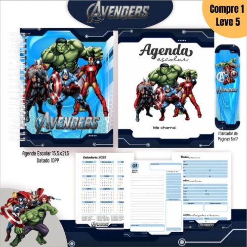 Arquivo Digital Avengers Kit Escolar 2025 -808
