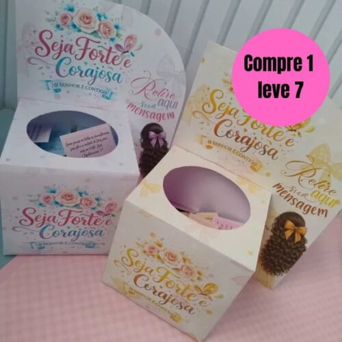 Arquivo Digital Box Mensagem Forte e Corajosa -6516