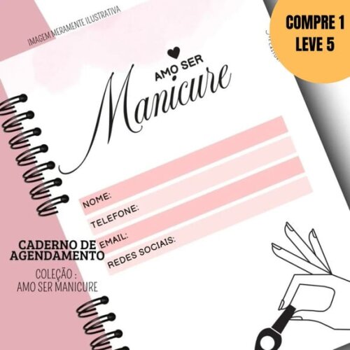 Arquivo Digital Caderno de Agendamentos Manicure -5716
