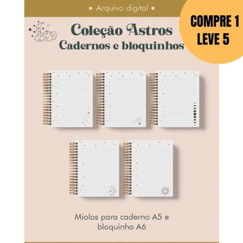 Arquivo Digital Caderno e Bloquinho Wire-o Astros -5464