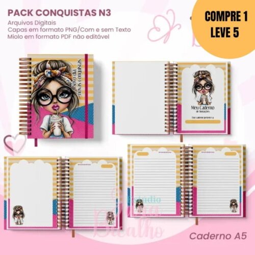 Arquivo Digital Caderno Pautado A5+bloquinho A6 -5214