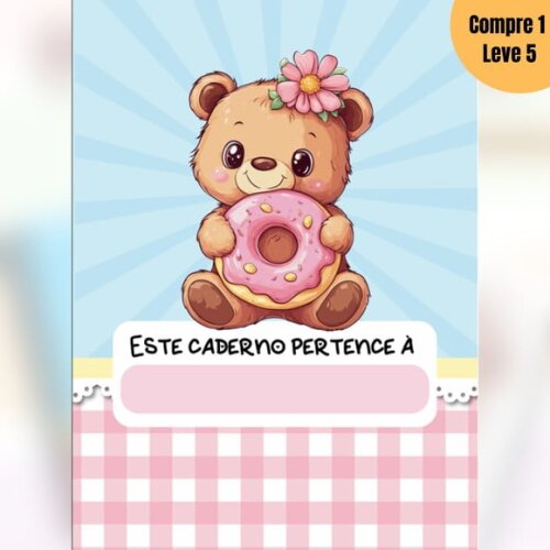 Arquivo Digital Caderno Ursinho Cute A5 -1314