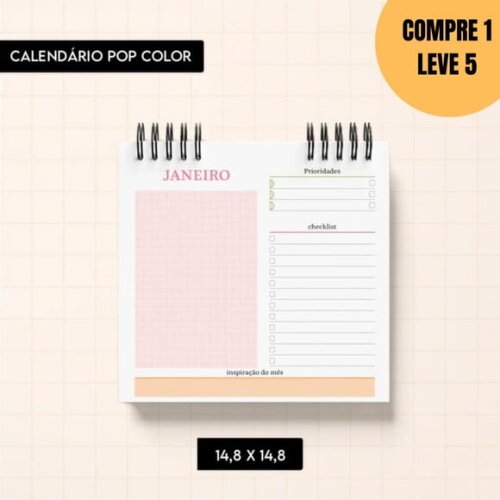 Arquivo Digital Calendário Pop Color 2026 -5320