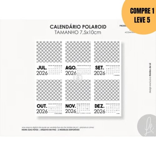 Arquivo Digital Calendário Polaroid 2026 -6024