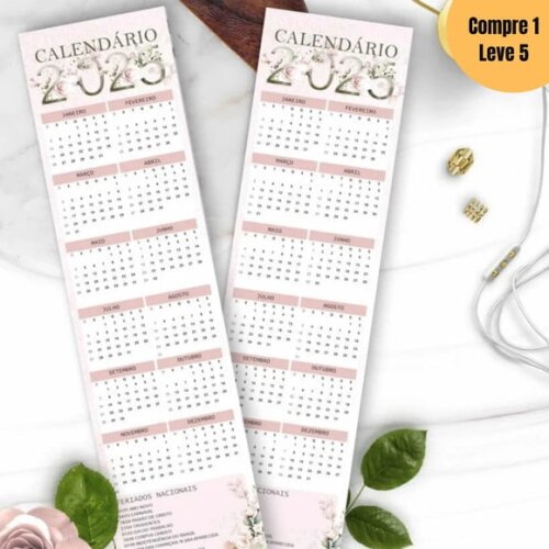 Arquivo Digital Calendários 2025 Coleção Floral Rosa -557