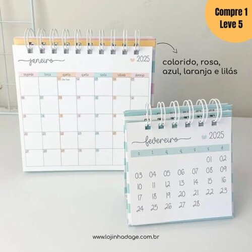 Arquivo Digital Calendários de Mesa 2025 Coleção Clean -658