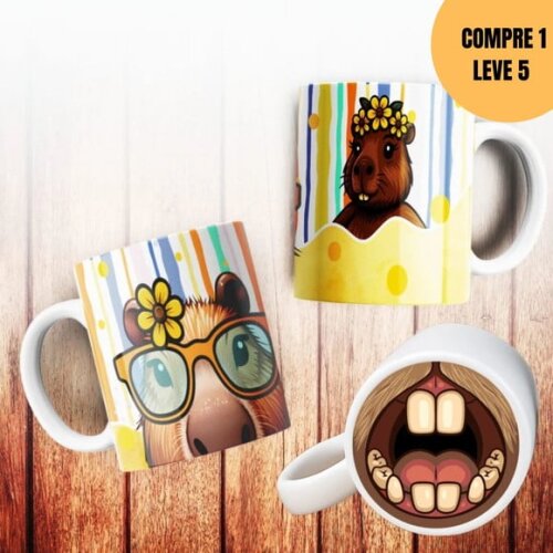 Arquivo Digital Capivara Bocão Estampas Canecas -4760