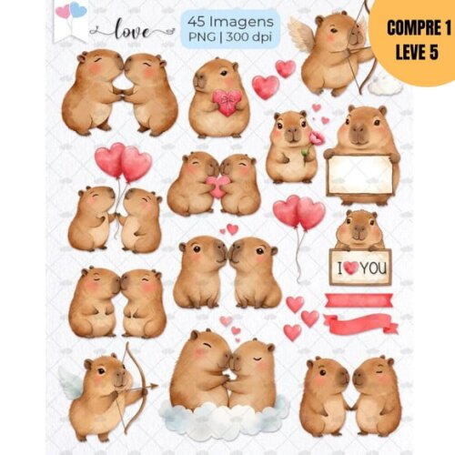 Arquivo Digital Capivara Apaixonada Kit Digital -3471
