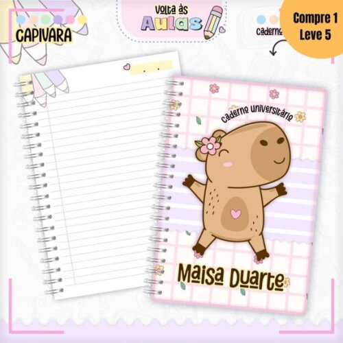 Arquivo Digital Capivara Menina Kit Escolar 2025 -778