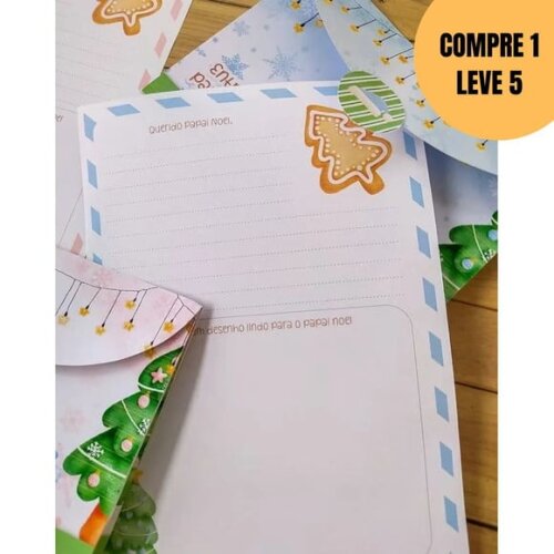 Arquivo Digital Cartinha + Envelope para o Papai Noel -5744