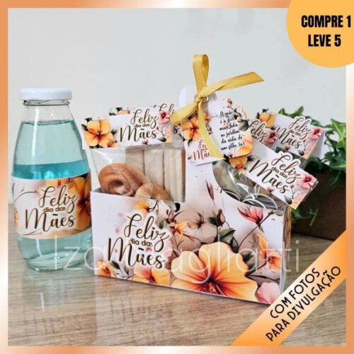 Arquivo Digital Cestinha Lapelas Adesivos Dia das Mães -3072