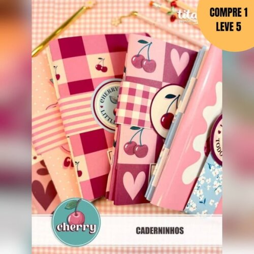 Arquivo Digital Cherry Combo Caderninhos -1495