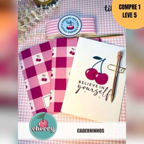 Arquivo Digital Cherry Combo Caderninhos -1495