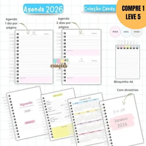 Arquivo Digital Coleção Agenda 2026 Candy Collor - 4531