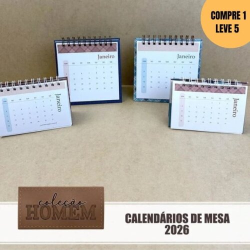 Arquivo Digital Coleção Homem Calendários de Mesa 2026 -4365