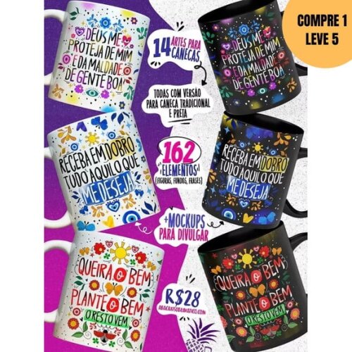 Arquivo Digital Coleção Proteção Artes para Caneca -3994