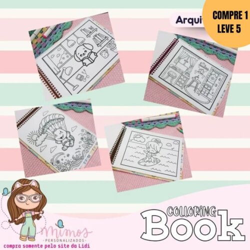 Arquivo Digital Coloring Book A5 Livro de Colorir -3248