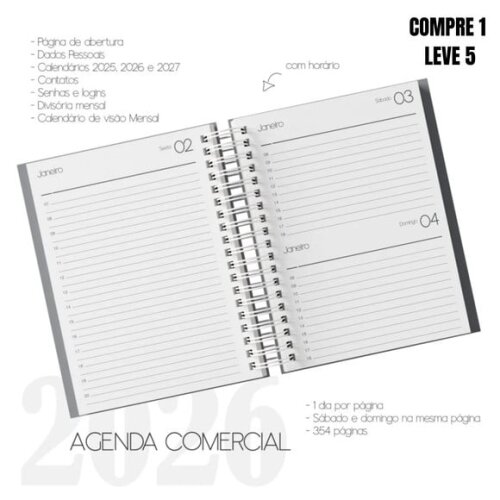Arquivo Digital Combo Agenda Comercial Datada 2026- 2394