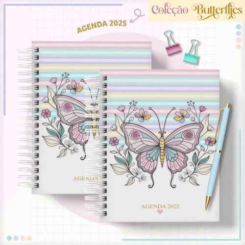 Arquivo Digital Combo Agendas Borboletas 2025 Permanente 197