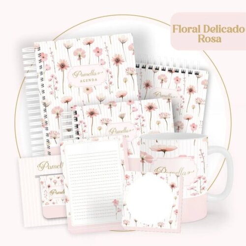 Arquivo Digital Combo Floral Delicado Rosa Agenda 2025 -325