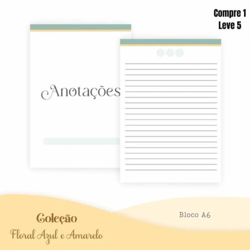 Arquivo Digital Combo Floral Azul e Amarelo 2025 -742