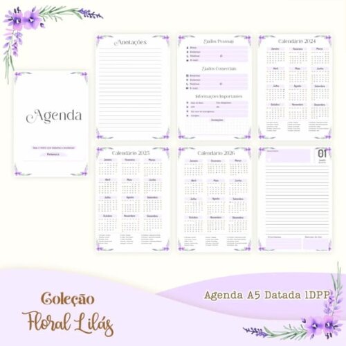 Arquivo Digital Combo Floral Lilás Agenda 2025 -687