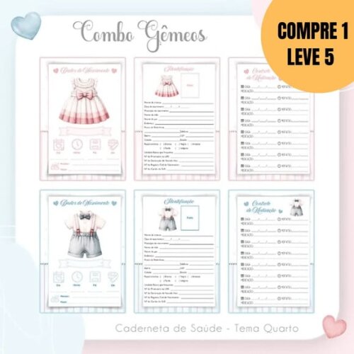 Arquivo Digital Combo Gêmeos 10 Temas Menino e Menina -5413