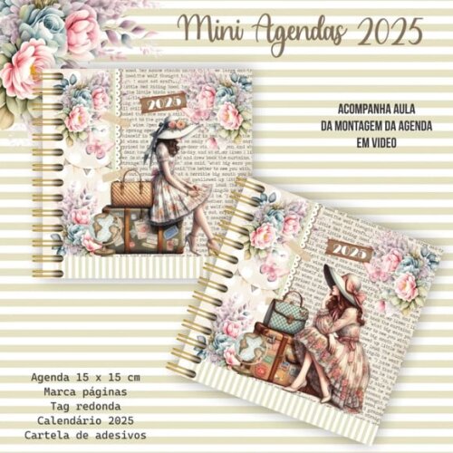 Arquivo Digital Combo Mini Agendas 2025 Vintage -642