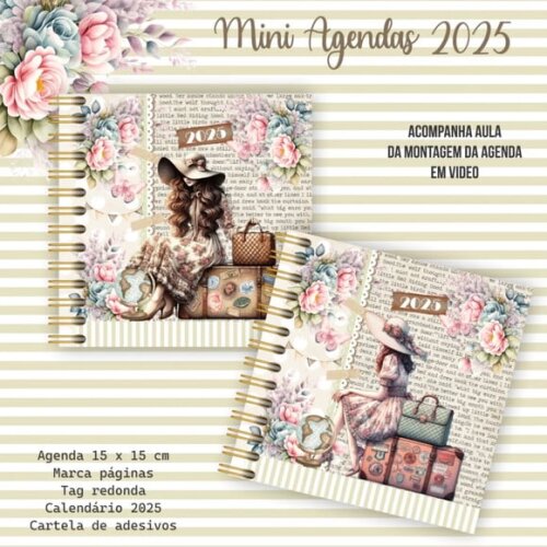 Arquivo Digital Combo Mini Agendas 2025 Vintage -642