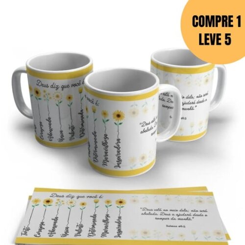 Arquivo Digital Deus Diz Que Você É Arte para Caneca -5588