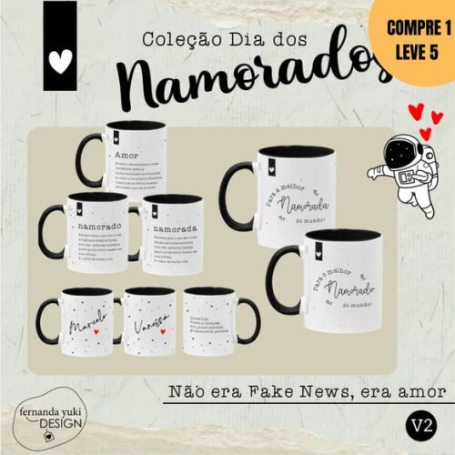 Arquivo Digital Dia dos Namorados Arte para Canecas -3325