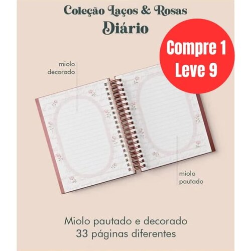 Arquivo Digital Diário Coleção Laços & Rosas Wire-o -6795