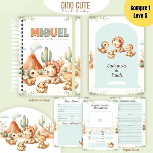 Arquivo Digital Dino Clean Cute Livro do Bebê - 372