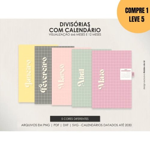 Arquivo Digital Divisórias com Abas e Calendários até 2030