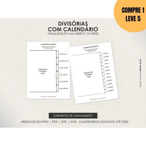 Arquivo Digital Divisórias com Abas e Calendários até 2030