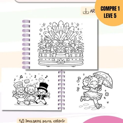 Arquivo Digital Folia de Carnaval Livro de Colorir -1839
