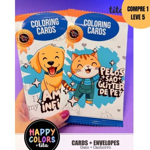 Arquivo Digital Happy Colors Cards Cat & Dog Lovers -3891