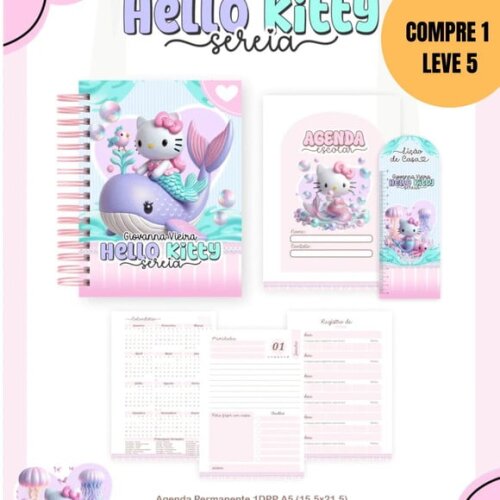 Arquivo Digital Hello Kitty Sereia Escolar 2026 -4966