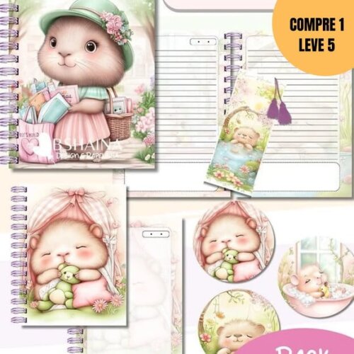 Arquivo Digital Kit Caderno Capivara Cute -1638