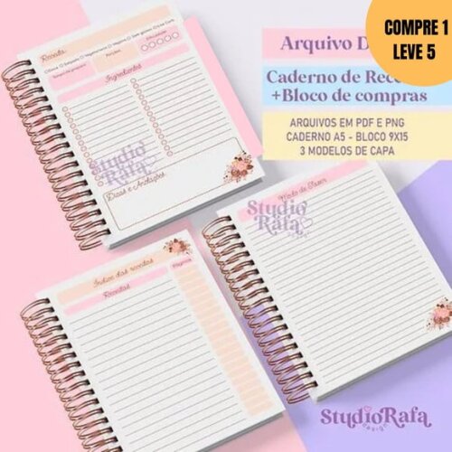 Arquivo Digital Kit Dia das Mães Caderno de Receitas -3161