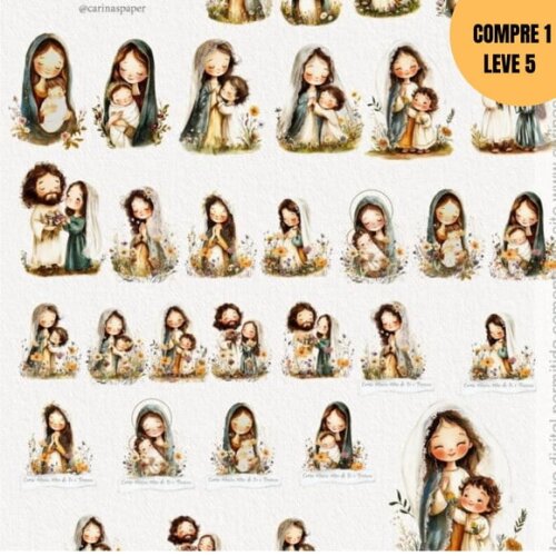 Arquivo Digital Kit Digital Ilustrações Como Maria Mãe -3169