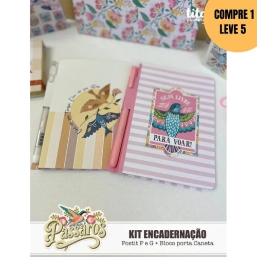 Arquivo Digital Kit Encadernação Pássaros -4274