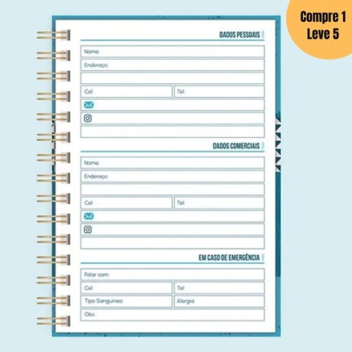Arquivo Digital Kit Miolo Agenda Permanente 1 Dpp A5 -604