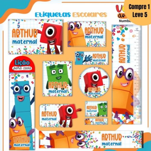 Arquivo Digital Kit Number Bloks Volta as Aulas -1295