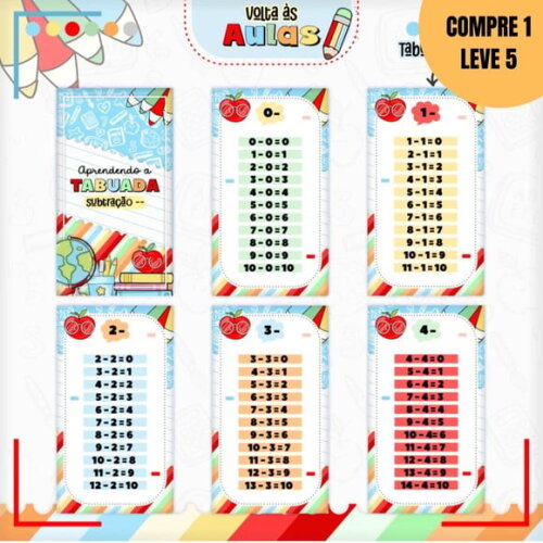 Arquivo Digital Kit Tabuada Menino -1475