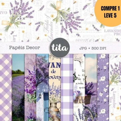 Arquivo Digital Lavanda Combo Papéis -6071
