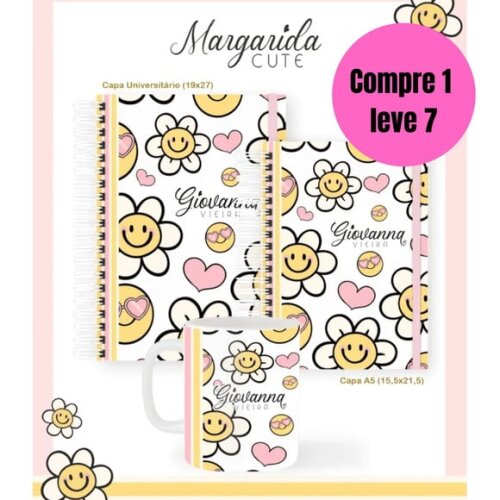 Arquivo Digital Margarida Cute Escolar Teen Adulto -6440