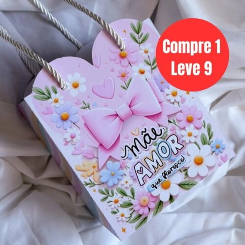 Arquivo Digital Mini Sacola Coração Dia das Mães -6840