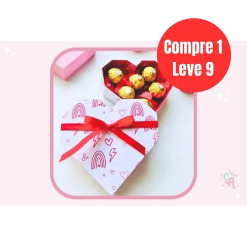 Arquivo Digital Molde de Caixa Coração para Chocolates -6806